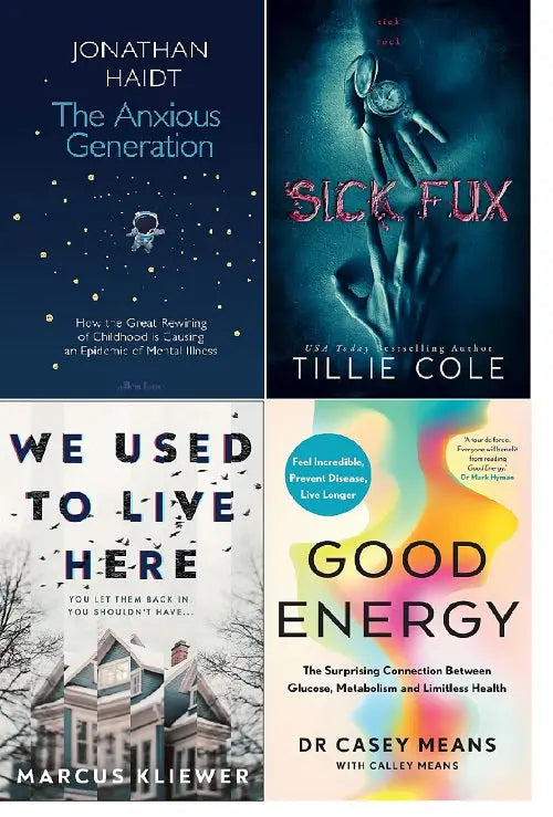 The Anxious Generation: Sick Fux :  Good Energy prevent disease, live longer :  We Used to Live Here:  = 4set best books combo image 1