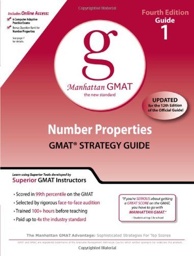 Number Properties GMAT Strategy Guide, 4th Edition (Manhattan GMAT Preparation Guides) by Manhattan GMAT - Paperback cover