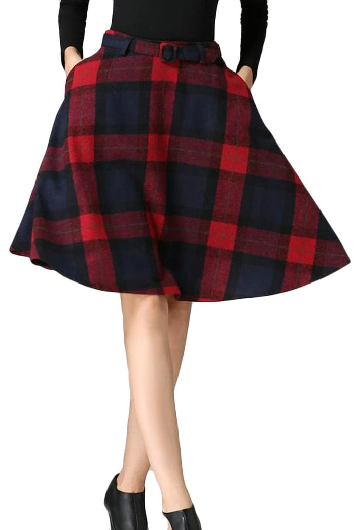 Cruiize Womens Classic Plaid Swing Winter Wool A-Line Blend Midi Skirt Red S by Gita Ramaswamy - Paperback cover