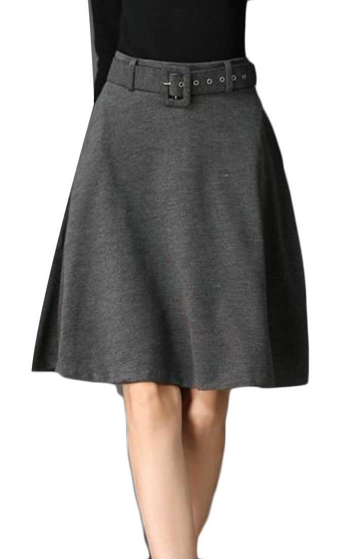 Cruiize Womens Winter Thicken Belt Wool Blend Ruched Midi Swing Skirts Gray S by Sebastian Vattamattam - Paperback cover