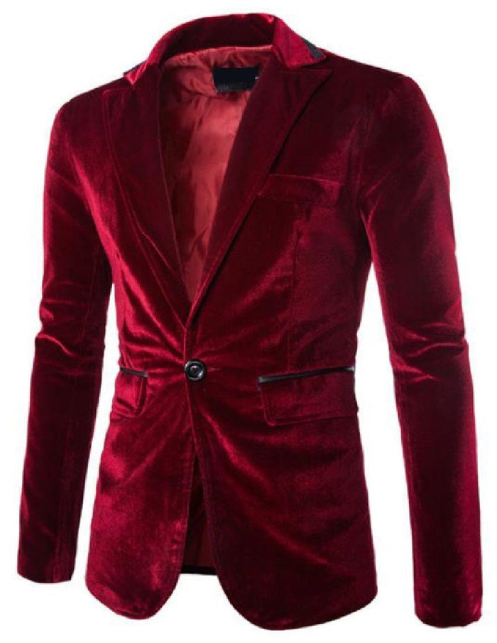 SportsX Mens Outwear Corduroy Single Button Evening Party Simple Blazers Wine Red XL by David Frawley - Paperback cover