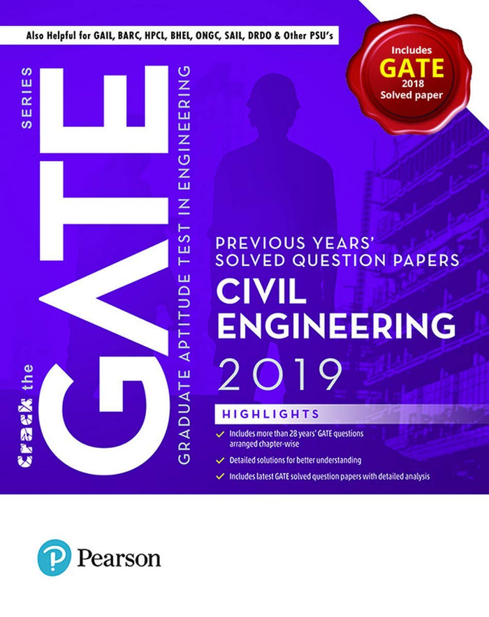Gate Civil Engineering 2019 : Previous Years' Solved Question Papers by Pearson Education - Paperback cover