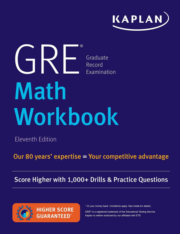 GRE Math Workbook: Score Higher with 1,000+ Drills & Practice Questions (Kaplan Test Prep) by Kaplan Test Prep - Paperback cover