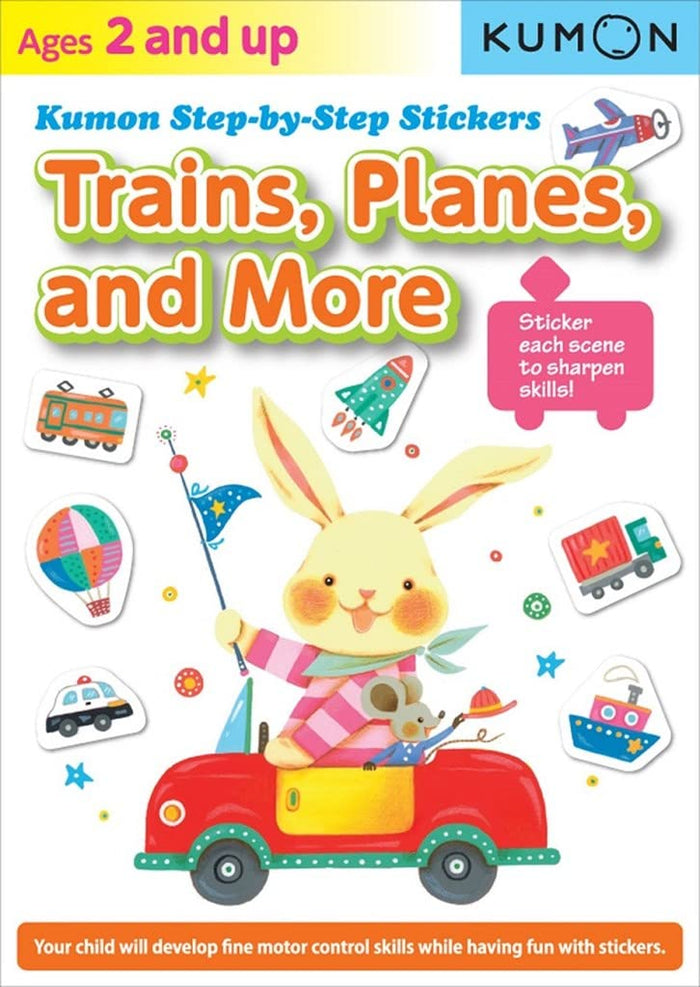 Step-By-Step Stickers: Trains, Planes and More (Kumon Step-By-Step Stickers) by Kumon Publishing - Paperback cover
