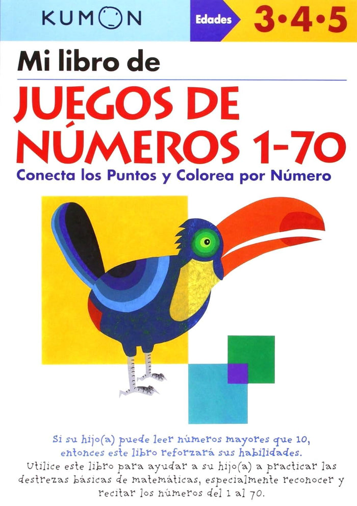 Mi Libro de Juegos de Numeros 1-70 (Kumon Workbooks: Basic Skills) (Spanish Edition) by Kumon Publishing - Paperback cover