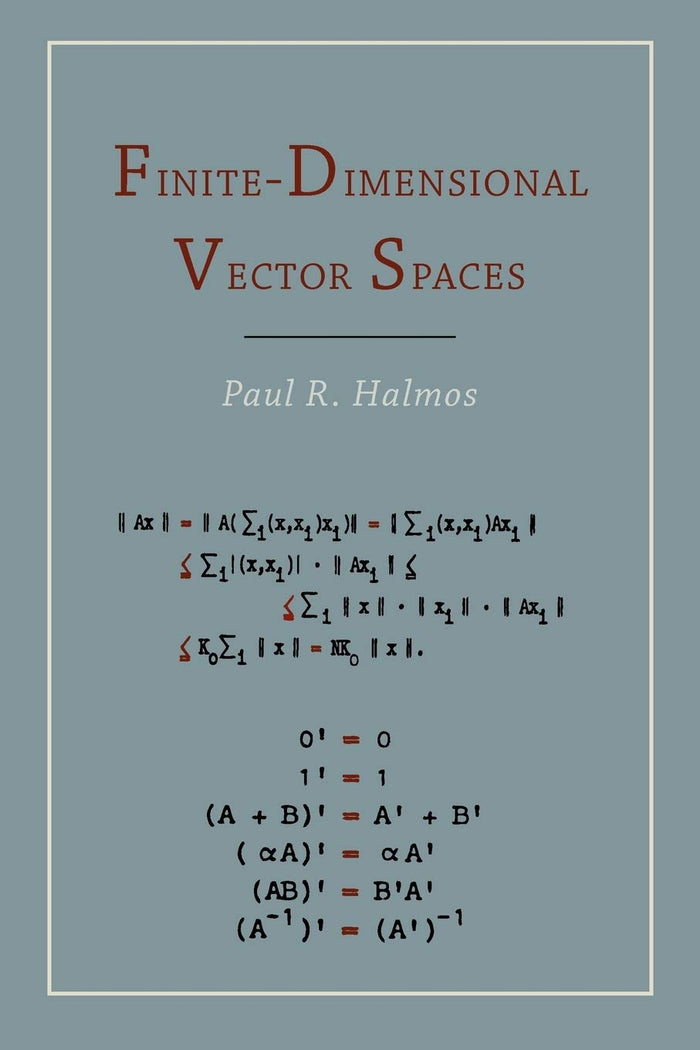Finite Dimensional Vector Spaces by Paul R Halmos - Paperback cover