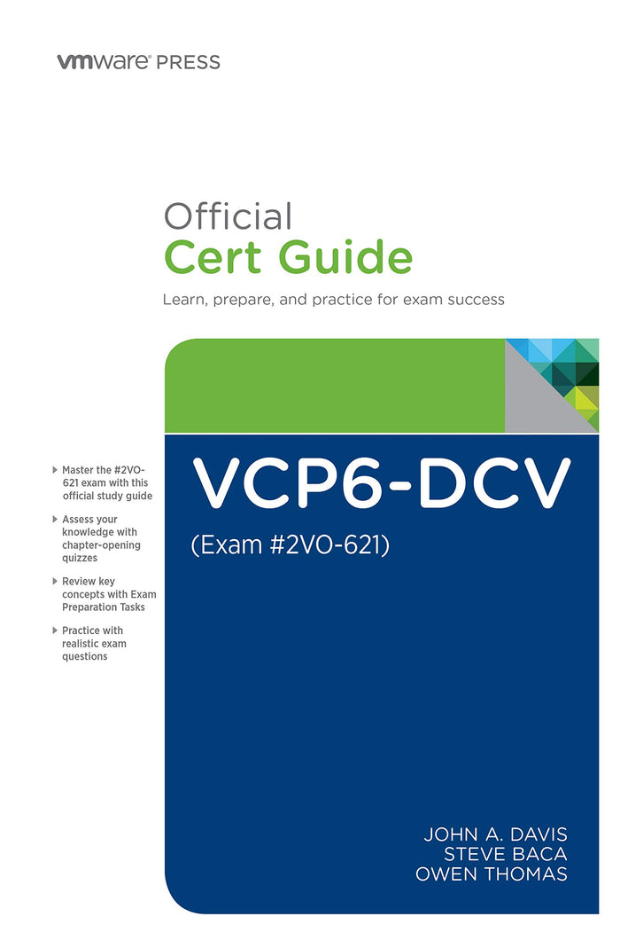 Vcp6-Dcv Official Cert Guide (Exam #2V0-621) by Davis, Baca, Thomas - Paperback cover