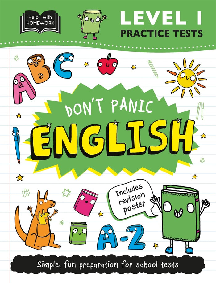 Level 1 Practice Tests: Don't Panic English (Help With Homework) - Paperback cover