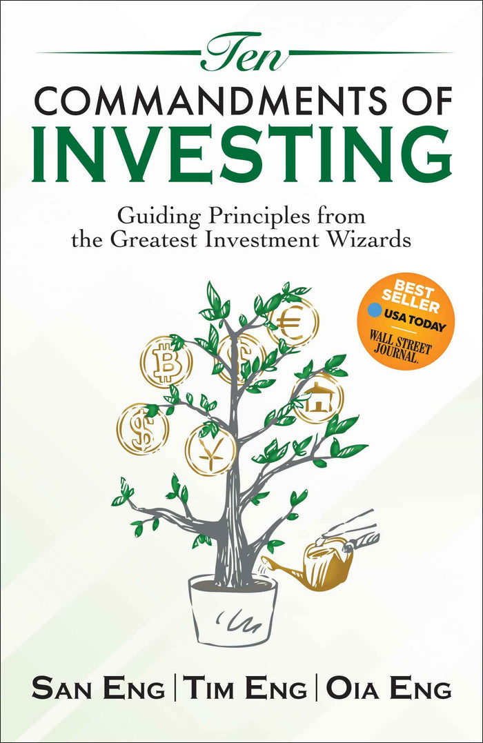 Front cover of the book 'Ten Commandments of Investing: Guiding Principles from the Greatest Investment Wizards (English)' by San Eng (Author), Tim Eng (Author), Oia Eng (Author).
