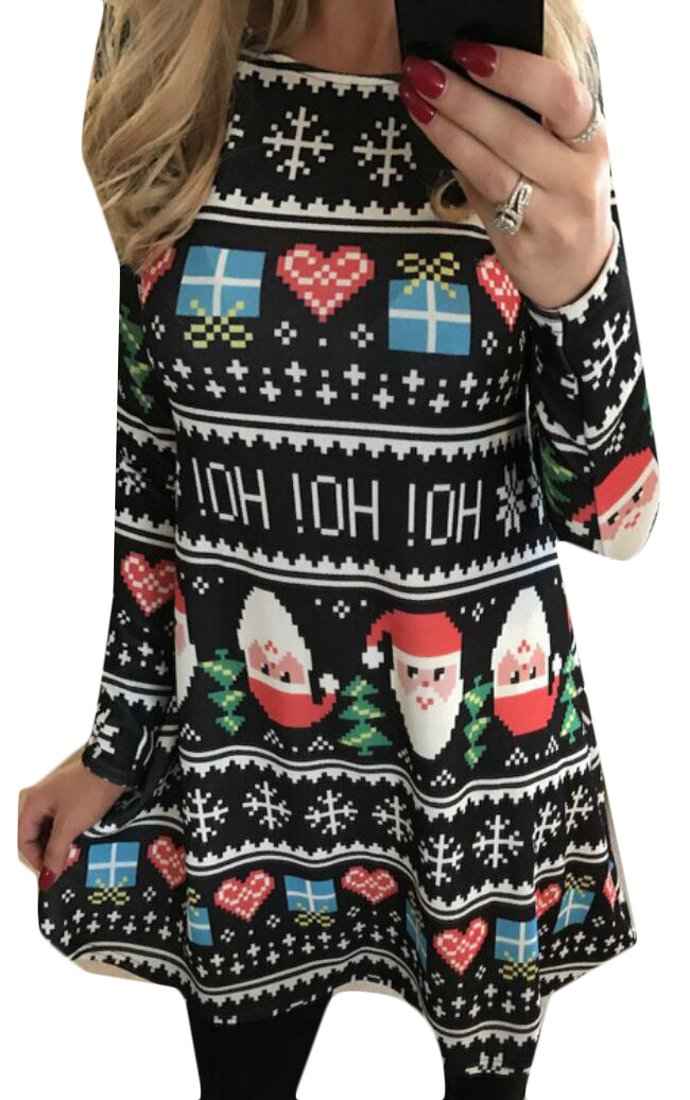 Front cover of the book 'WSPLYSPJY Women's Long Sleeve Printing Christmas Santa Claus Dress Black XXL' by Dr B S Patil.