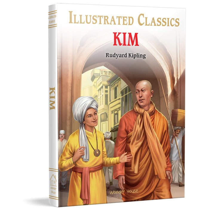 Kim : illustrated Abridged Children Classics English Novel with Review Questions by Rudyard Kipling - Hardcover cover