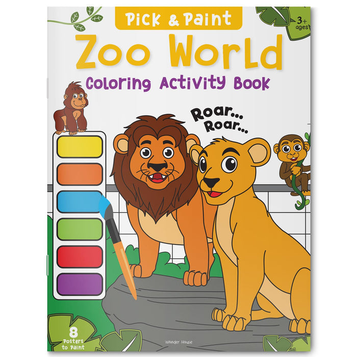 Pick and Paint Coloring Activity Book For Kids: Zoo World by Wonder House Books - Paperback cover