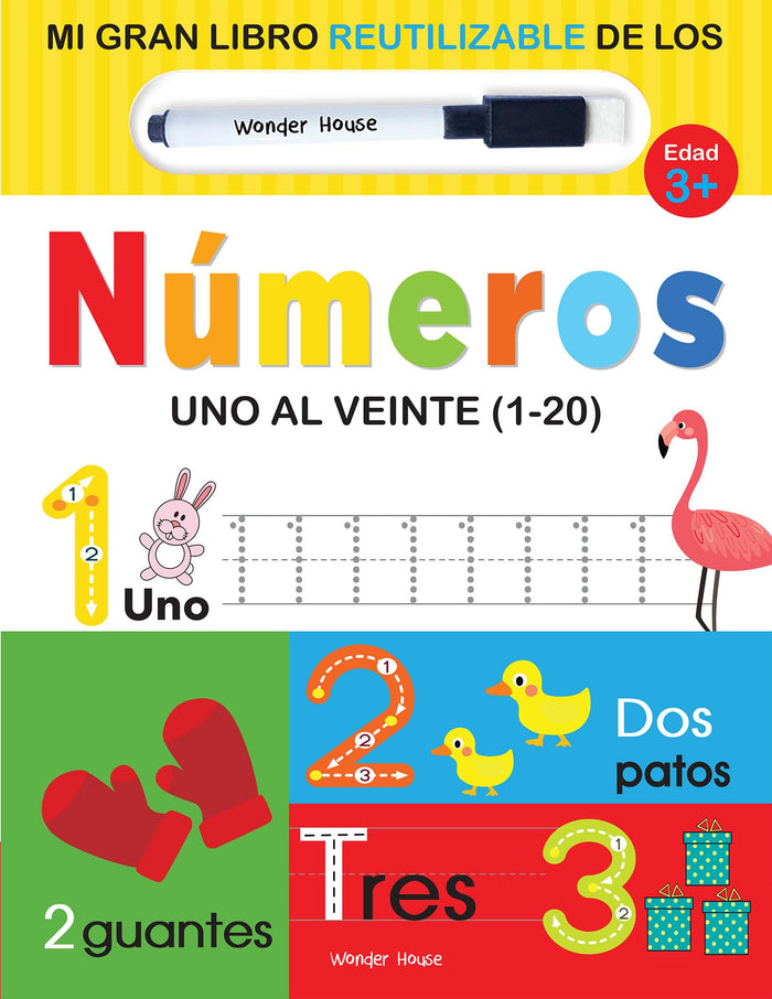 My Big Wipe Clean Book of Numbers One to Twenty ( 1-20 ) - Spanish (Spanish Edition) by Wonder House Books - Board Book cover