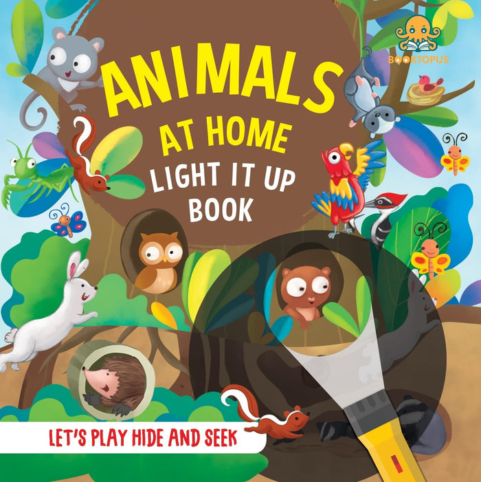 Animals At Home Light It Up Book (Torch Book) by Booktopus - Board Book cover