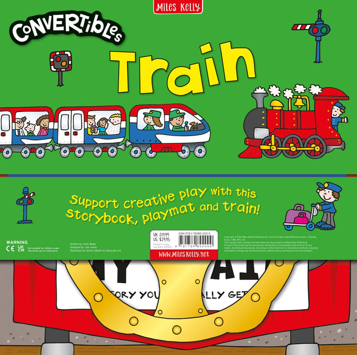 Convertible Train: Three toddler-friendly activities in one fold-out pack: a sit-in train, interactive playmat and engaging story! by Miles Kelly - Board Book cover