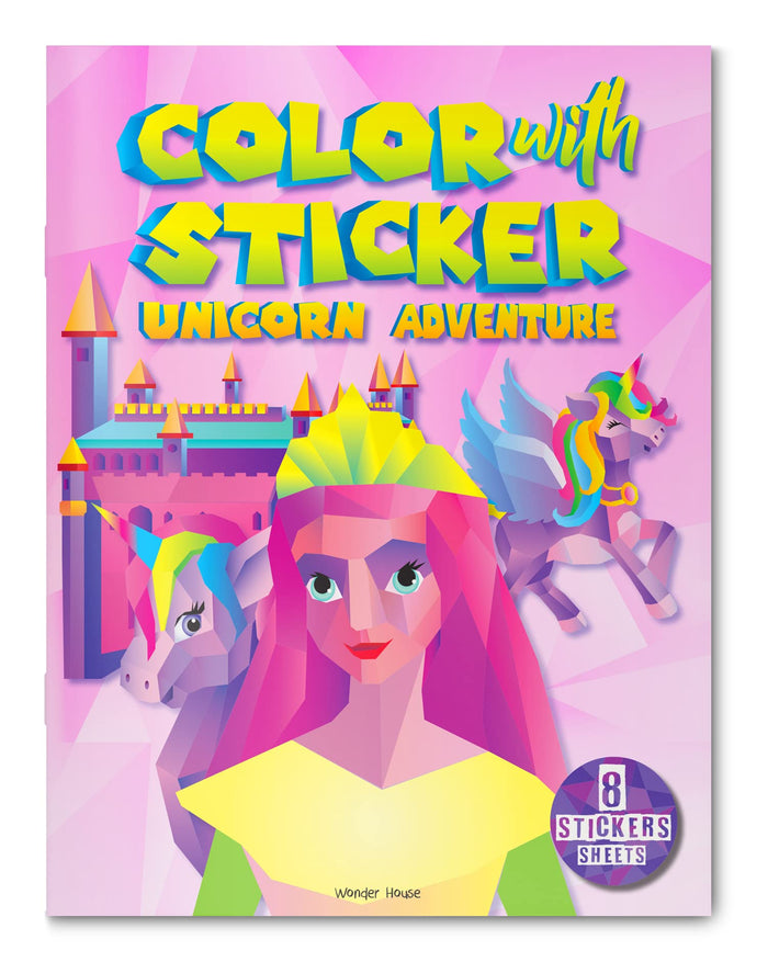 Color with Sticker - Unicorn Adventure by Wonder House Books - Paperback cover