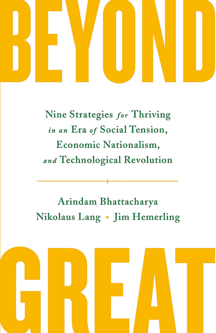 Front cover of the book 'BeyondGreat' by Arindam Bhattacharya, Nikolaus Lang.