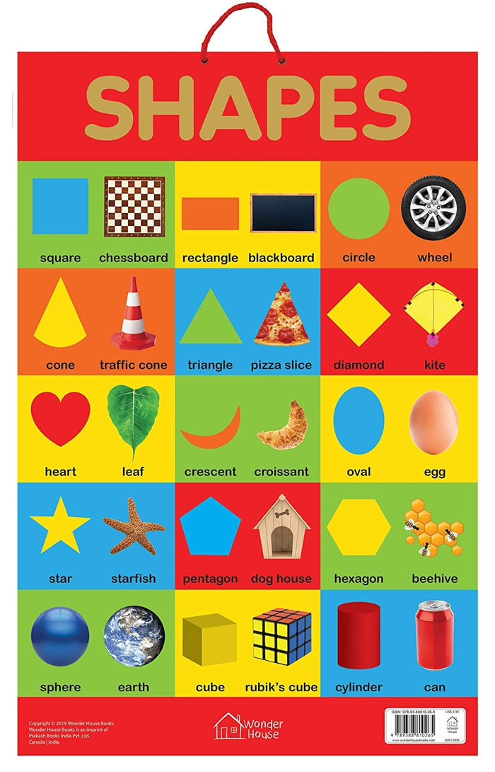 Shapes - Early Learning Educational Posters For Children: Perfect For Kindergarten, Nursery and Homeschooling (19 Inches X 29 Inches) by Wonder House Books - Hardcover cover