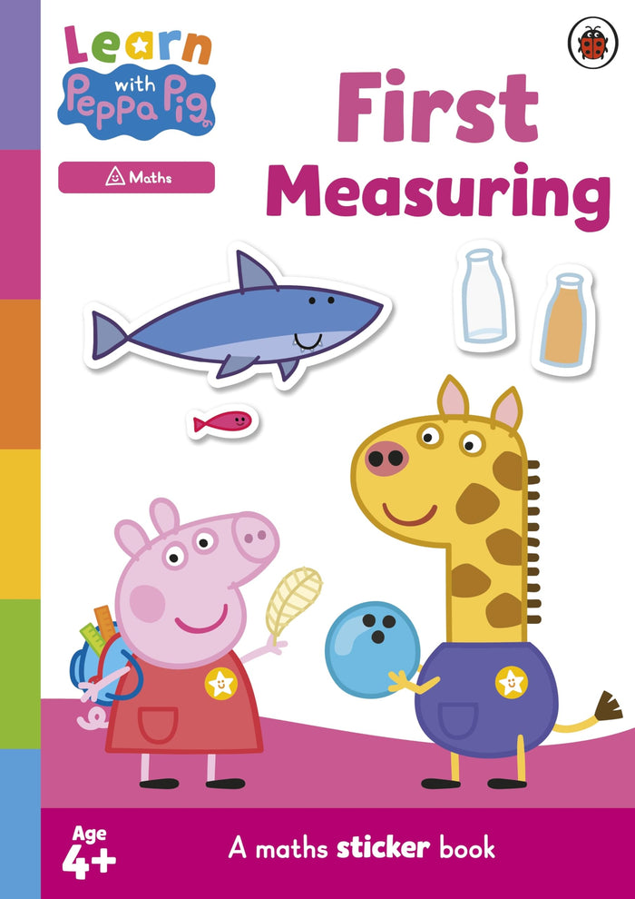 Ladybird Learn with Peppa First Measuring sticker activity book. by Peppa Pig - Paperback cover