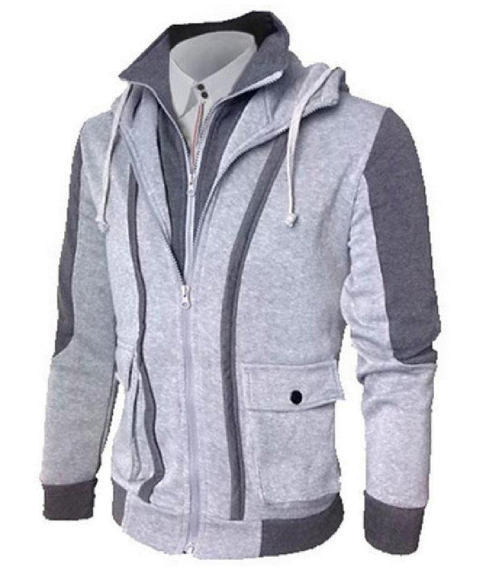Sheng Xi Mens Fake Two Pieces Stand Collar Coat Zip Cardigan Sweatshirts Light Grey XL by Ajay Mankotia - Paperback cover