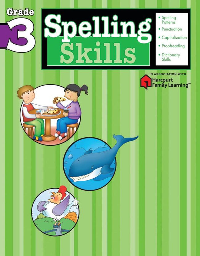 Spelling Skills: Grade 3 (Flash Kids Harcourt Family Learning) - Paperback cover