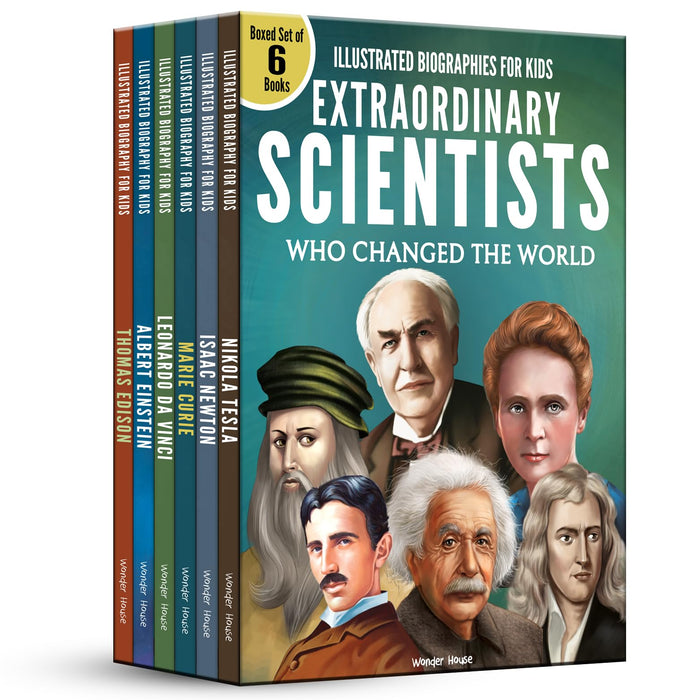 Illustrated Biography for Kids: Extraordinary Scientist who Changed the World Boxed Set [Box Set of 6 Books] / Magic of the World of Science/ Children’s Book by Wonder House Books - Paperback cover