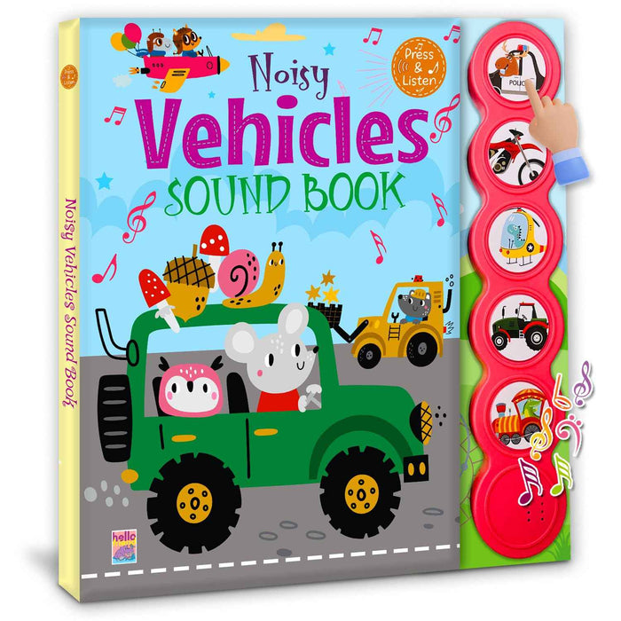 Front cover of the book 'Hello Friend Books: Noisy Vehicles Sound Book - Sound & Picture Book for Toddlers | Interactive Music Book for Kids Ages' by Brijbasi.