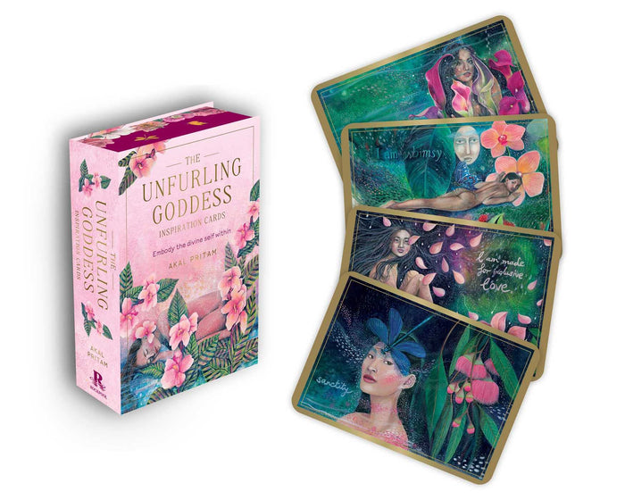 The Unfurling Goddess Inspiration Cards: Embody the divine self within by Akal Pritam - Cards cover