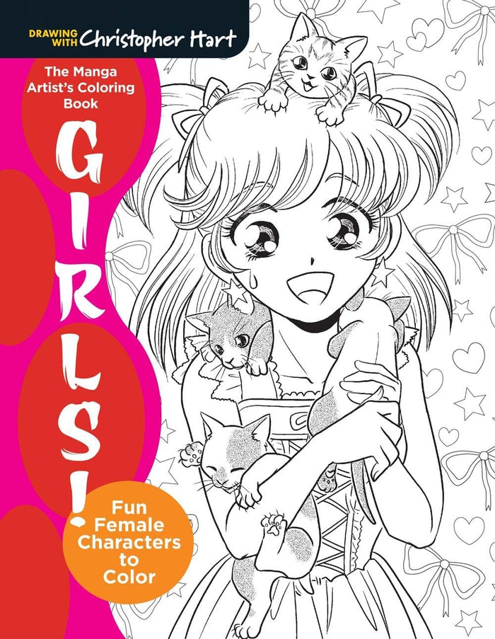 The Manga Artist's Coloring Book: Girls!: Fun Female Characters to Color by Christopher Hart - Paperback cover
