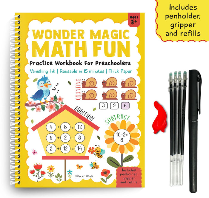 Wonder Magic Maths Practice Workbook for Preschoolers by Wonder House Books - Spiral-bound cover