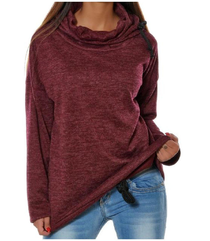 Winwinus Women's Casual Solid Hooded Long Sleeve Pullover Sweatshirts Wine Red XL - Paperback cover