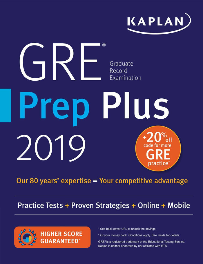 GRE Prep Plus 2019 by Kaplan Test Prep - Paperback cover