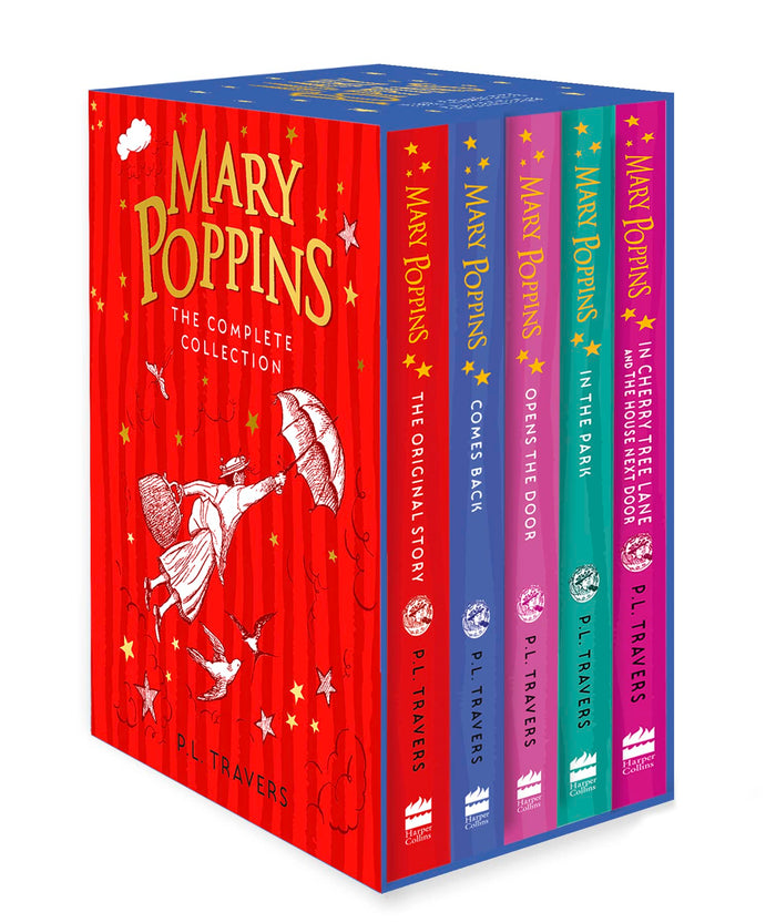 Mary Poppins - The Complete Collection Box Set: Mary Poppins, Mary Poppins Comes Back, Mary Poppins Opens the Door, Mary Poppins in the Park, Mary Poppins in Cherry Tree Lane / Mary Poppins and the House Next Door by P. L. Travers - Paperback cover