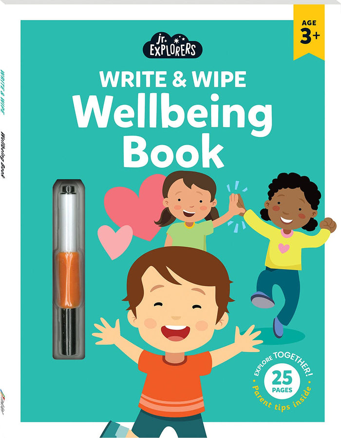 Junior Explorers Write & Wipe Wellbeing by Hinkler - Paperback cover