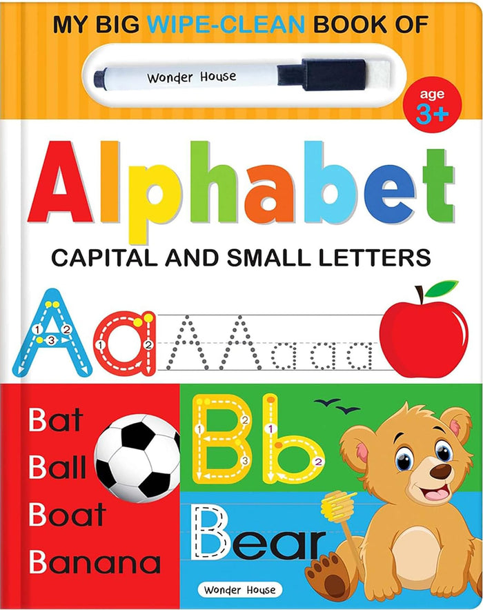 My Big Wipe And Clean Book of Alphabet for Kids : Capital And Small Letters by Wonder House Books - Board Book cover