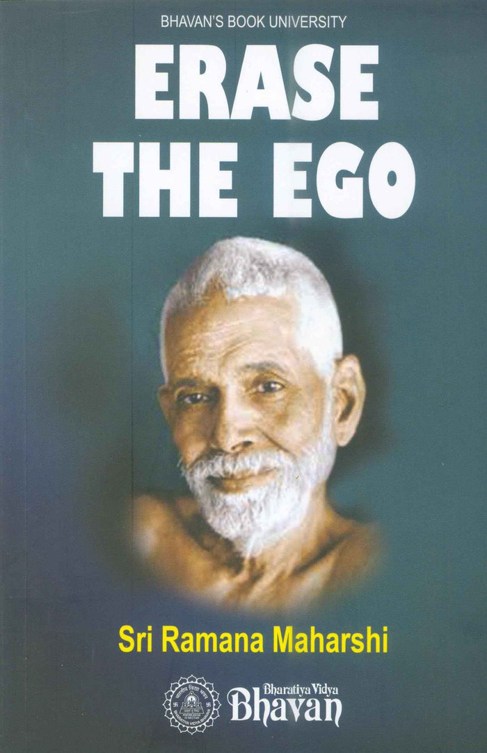 Front cover of the book 'Erase The Ego' by Sri Ramana Maharshi.