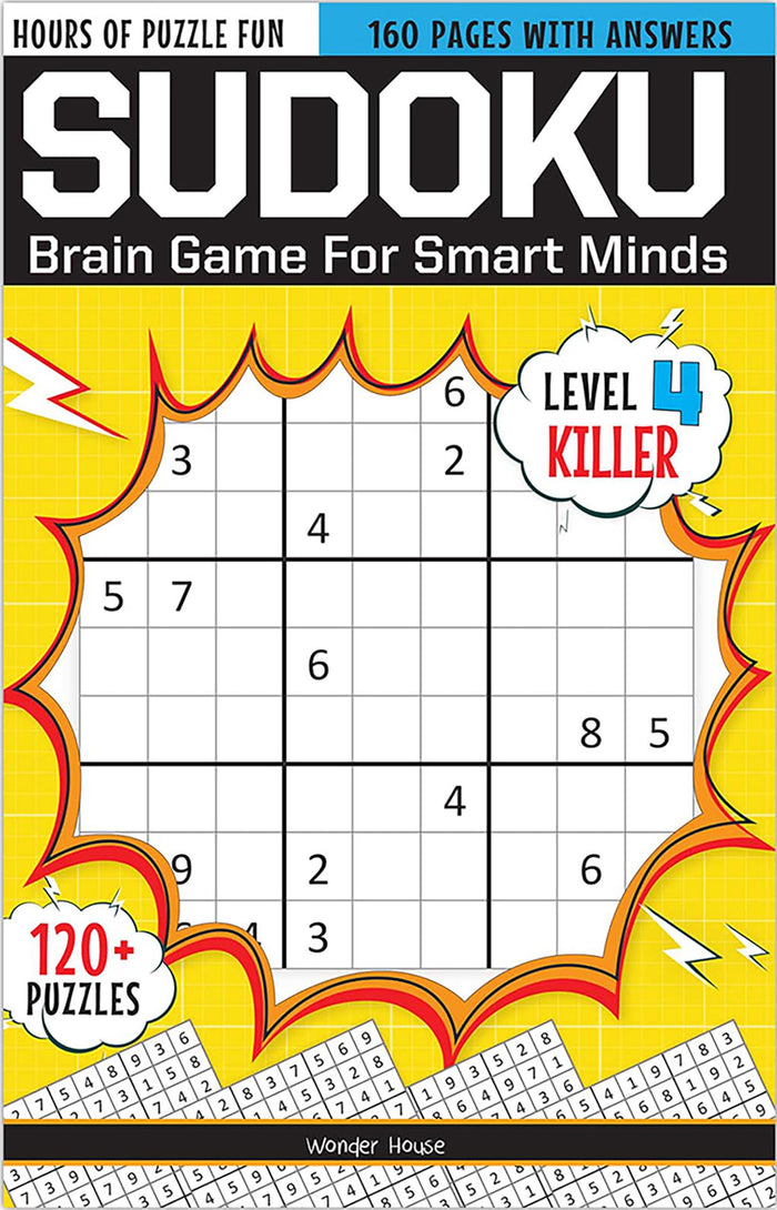 Sudoku - Brain Games For Smart Minds Level 4 Killer : Brain Booster Puzzles for Kids, 120+ Fun Games by Wonder House Books - Paperback cover