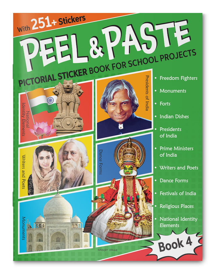 Peel & Paste - Pictorial Sticker Book For School Projects - Book 4 by Wonder House Books - Paperback cover