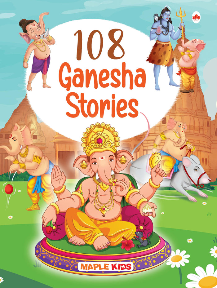 108 Ganesha Stories (Illustrated) - Story Book for Kids by Maple Press - Paperback cover