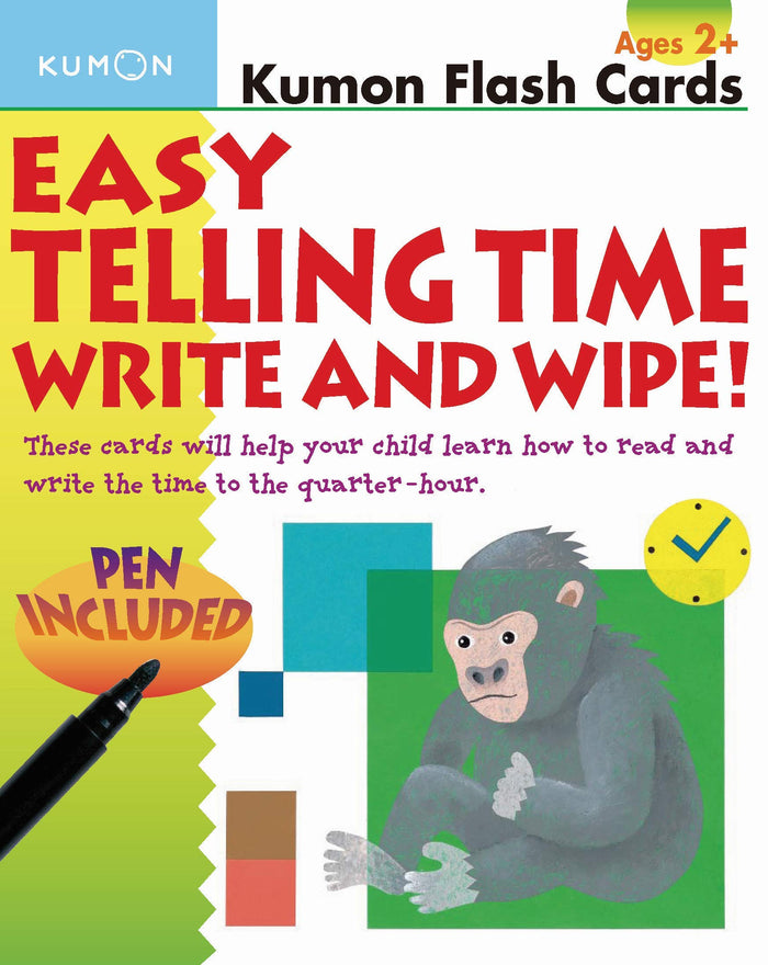 Kumon Easy Telling Time: Write and Wipe! (Kumon Flash Cards) by Kumon Publishing - Cards cover
