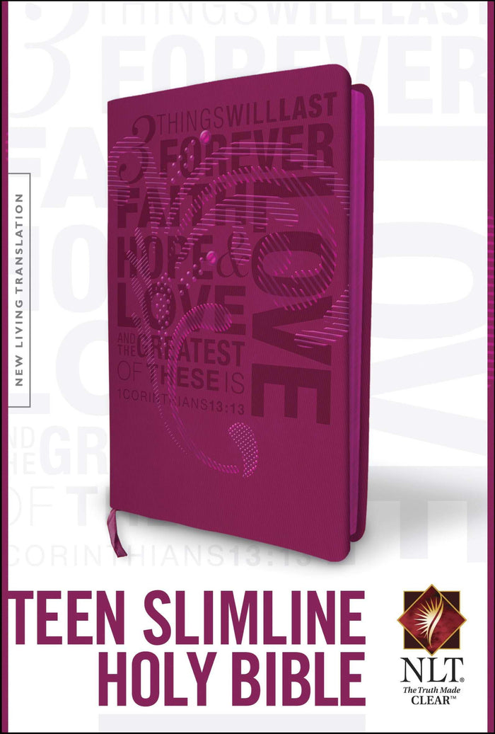Teen Slimline Bible NLT (Red Letter, LeatherLike, Hot Pink) by creator - Imitation Leather cover
