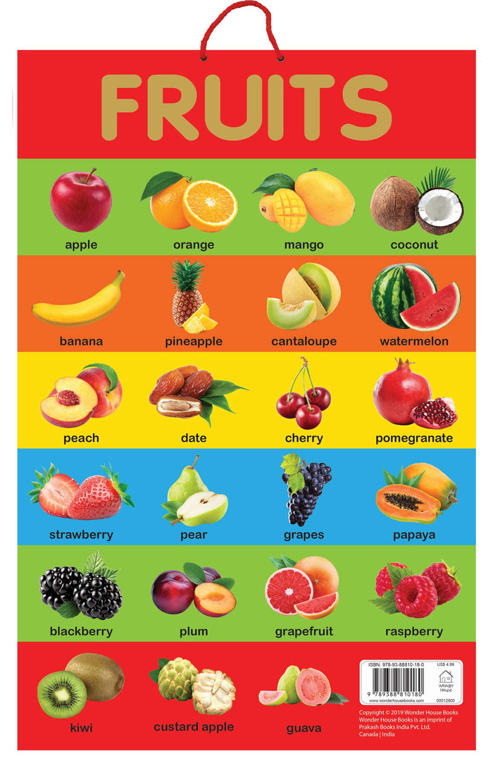Fruits - Early Learning Educational Posters For Children: Perfect For Kindergarten, Nursery and Homeschooling (19 Inches X 29 Inches) by Wonder House Books - Hardcover cover