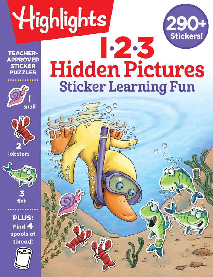 123 Hidden Pictures Sticker Learning Fun (Highlights Hidden Pictures Sticker Learning) by creator - Paperback cover