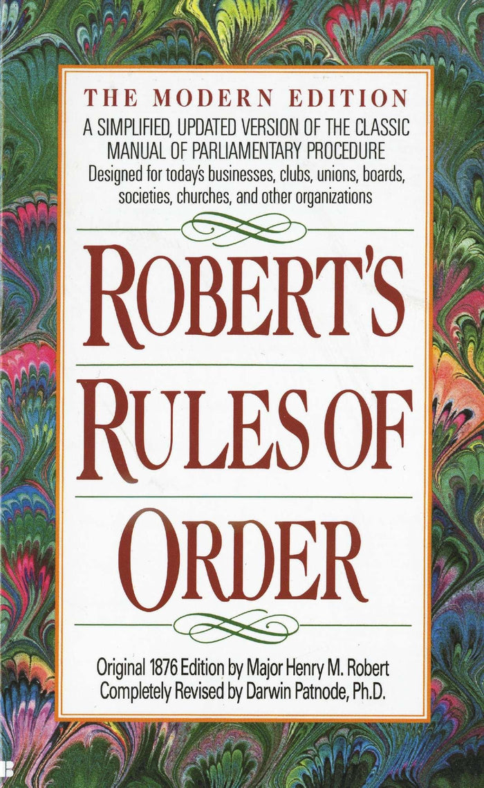 Robert's Rules of Order: A Simplified, Updated Version of the Classic Manual of Parliamentary Procedure by Henry M. Robert - Paperback cover