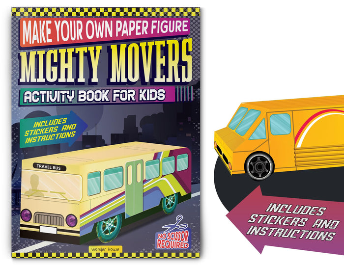 Make your own Paper Figure - Mighty Movers (Activity Book for kids) by Wonder House Books - Paperback cover