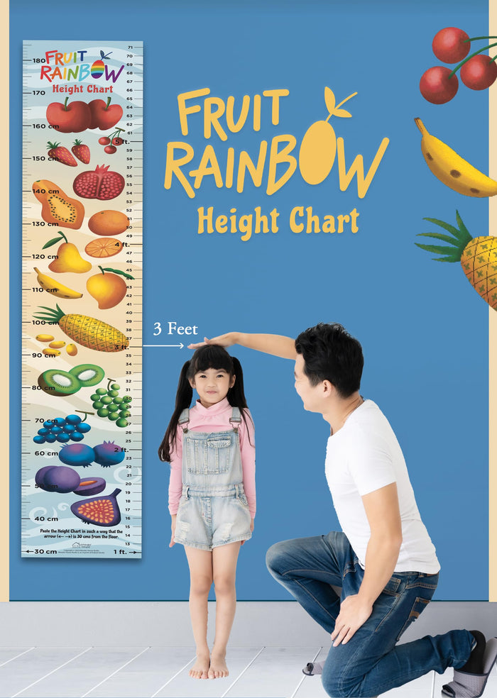 Fruit Rainbow Height Chart: Growth Chart With Measuring Ruler and Stick-on Tape by Wonder House Books - Wall Chart cover