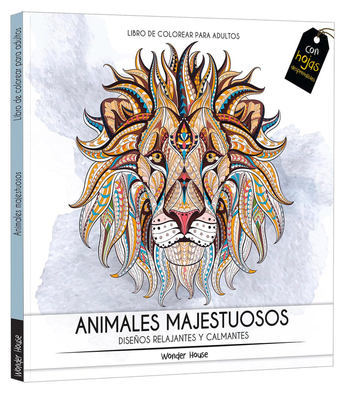 Adult Colouring Books Majestic Animals - Spanish (Spanish Edition) by Wonder House Books - Paperback cover