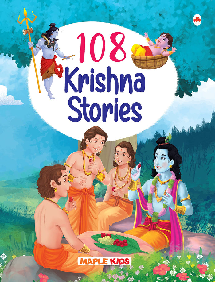 Story Book for Kids - 108 Krishna Stories (Illustrated) by Maple Press - Paperback cover