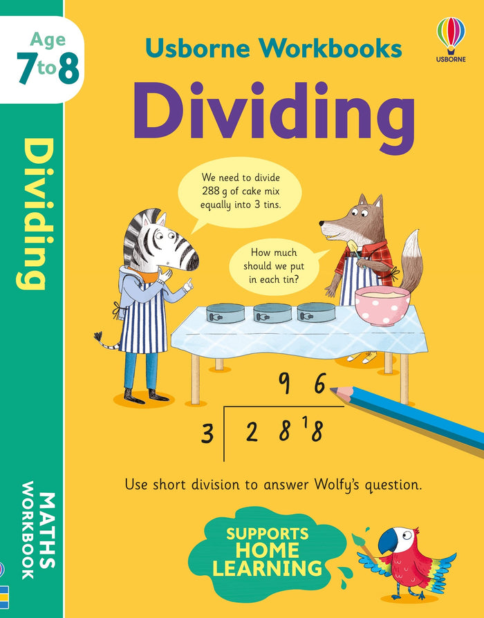 Usborne Workbooks Dividing 7-8 by Holly Bathie - Paperback cover