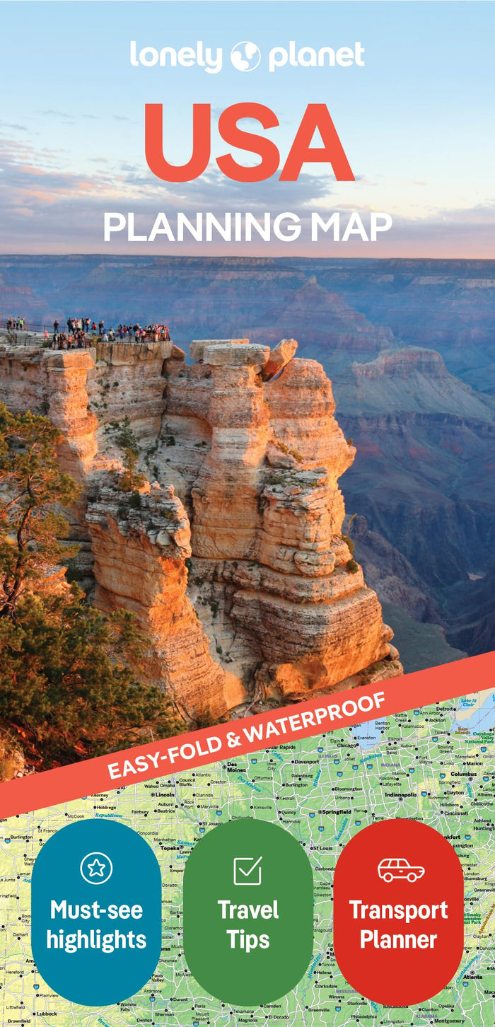Lonely Planet USA Planning Map: Durable, Waterproof, Easy-Fold Travel Map with Attractions, Itineraries & Transport Guide by Lonely Planet - Map cover